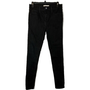 Levis 720 Jeans Adult Black High Rise Super Skinny Slim Fit Denim Women Sz 29